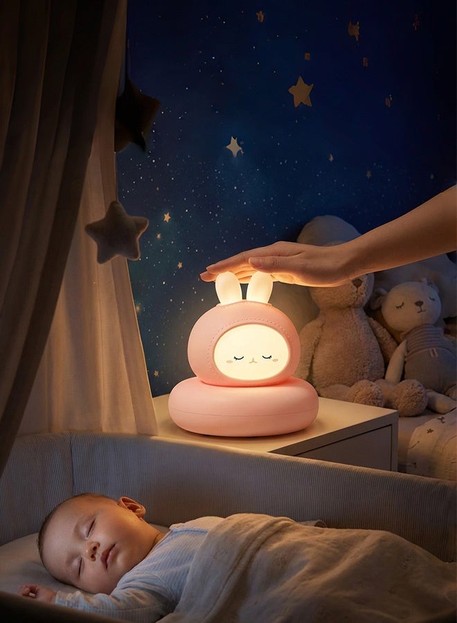 شاربدو مصباح ليلي للأطفال بتحكم باللمس، إضاءة ليلية تعمل بالربت، 3 مستويات سطوع، بطارية قابلة لإعادة الشحن 800 مللي أمبير، استهلاك منخفض للطاقة، يعمل حتى 24 ساعة، ضوء ناعم لغرفة الأطفال - Image 1